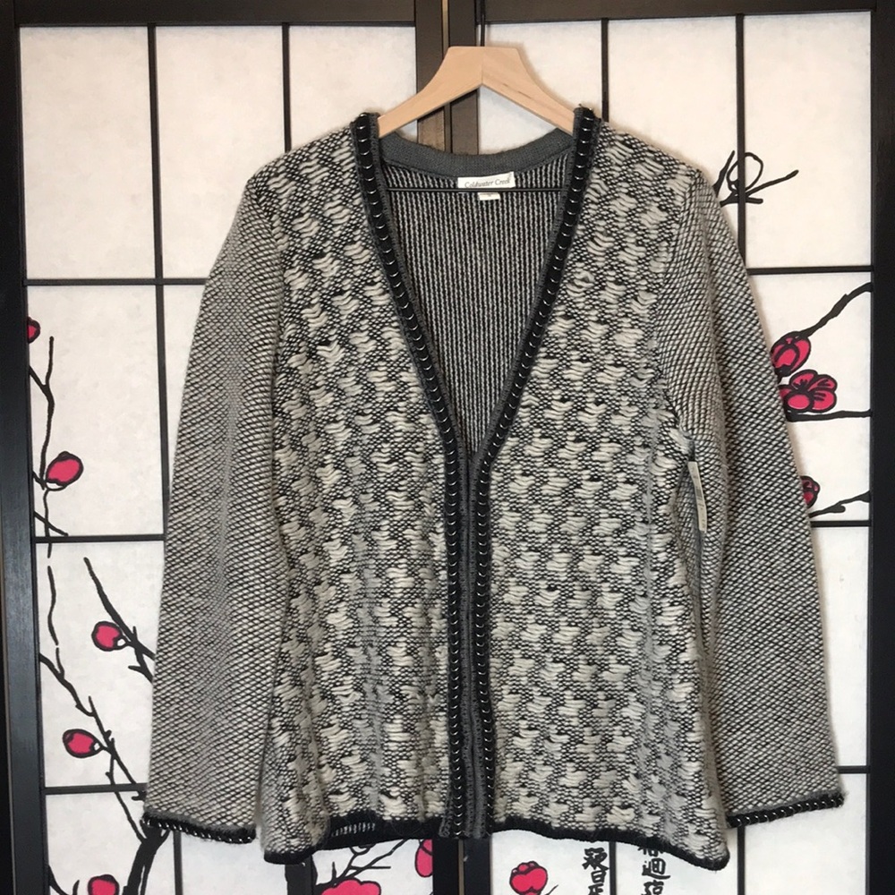 🐬 ColdWater Creek Multi-Color  Black and Gray Women's Cardigan Sweater